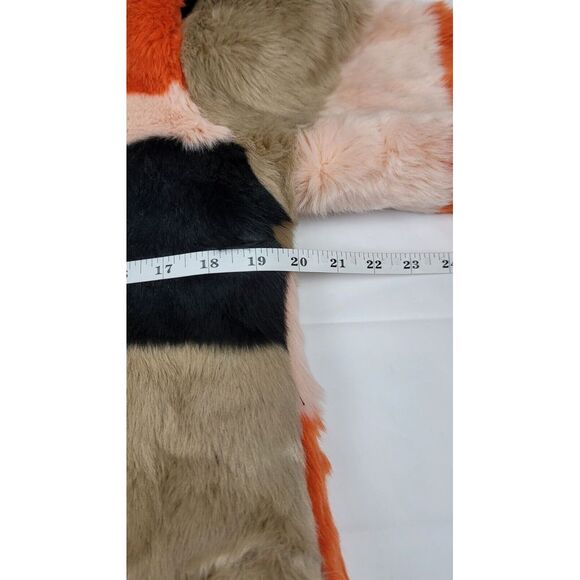 Zara Trafaluc Faux Fur Jacket Womens‎ Small. Striped Multicolor Longsleeve. - Picture 5 of 6